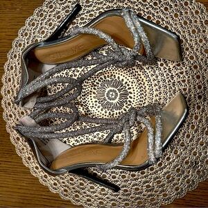 Silver Rhinestone Heels